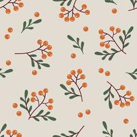 Seamless autumn color pattern abstract rowan and leaves vector