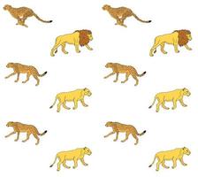 Vector seamless pattern of big cats