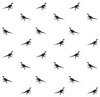 Vector seamless pattern of velociraptor silhouette