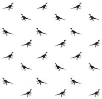 Vector seamless pattern of velociraptor silhouette