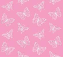 Vector seamless pattern of sketch butterfly