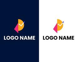 plantilla de diseño de logotipo moderno letra p y d vector