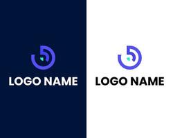 letter d with 5 modern logo design template vector