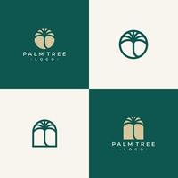 abstract palm logo vector set