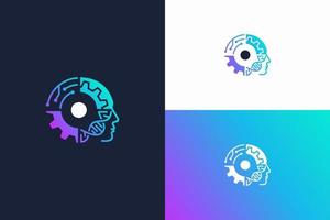 abstract AI tech logo vector