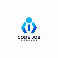 code job logo design template vector