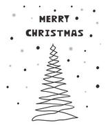 Merry Christmas template with pine tree. Background for greeting cards, postcards, letters, labels, web, etc. vector