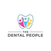 logotipo dental de personas a todo color vector