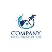 Home residential vacation cleaning logo vector