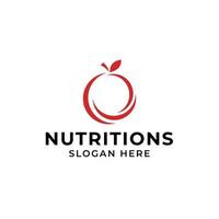 logotipo de manzana de nutrición vector