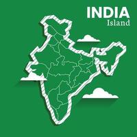 plantilla de publicación para redes sociales mapa vectorial de la isla india, ilustración de alto detalle. india en el sur de asia.