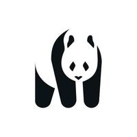 logotipo de panda concepto minimalista en blanco y negro vector