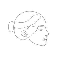 Woman face lline art vector