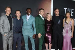 LOS ANGELES - FEB 24 - Michael Dorman, Leigh Whannell, Aldis Hodge, Jason Blum, Elisabeth Moss, Oliver Jackson-Cohen, and Storm Reid at the The Invisible Man Premiere at the TCL Chinese Theater IMAX on February 24, 2020 in Los Angeles, CA photo