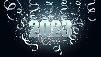 Happy new year 2023. Silver serpentine. Vector illustration. Christmas background. photo