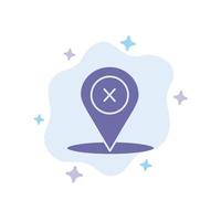 Location Navigation Place delete Blue Icon on Abstract Cloud Background vector