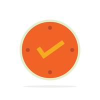 Open Tick Approved Check Abstract Circle Background Flat color Icon vector