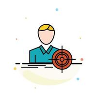 Man Focus Target Goal Abstract Flat Color Icon Template vector
