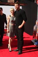 LOS ANGELES - FEB 1 - Anna Faris, Chris Pratt at the Lego Movie Premiere at Village Theater on February 1, 2014 in Westwood, CA photo