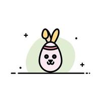 Rabbit Easter Bunny  Business Flat Line Filled Icon Vector Banner Template