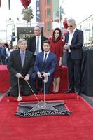 LOS ANGELES - NOV 16  Leron Gubler, Tom Corson, Michael Buble, Priscilla Presley, David Foster at the Michael Buble Star Ceremony on the Hollywood Walk of Fame on November 16, 2018 in Los Angeles, CA photo
