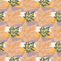 Abstract oak leaves seamless pattern. Maple foliage backdrop. vector