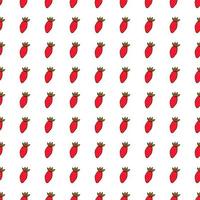 Fresas dibujadas a mano wallpaper.doodle patrón sin fisuras de fresa. telón de fondo de frutas. vector