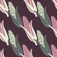 Corn plants seamless pattern. Corn cobs endless wallpaper. vector