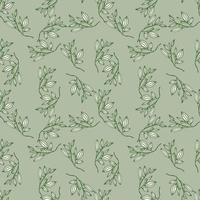 Romantic leaves and flower seamless pattern. Vintage style floral wallpaper. Cute plants endless backdrop vector