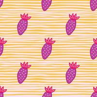 Hand drawn strawberries wallpaper.Doodle strawberry seamless pattern. Fruits backdrop. vector