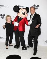 LOS ANGELES - OCT 6 - Sharon Baird, Bob Burgess, Original Mouseketeers, with Mickey Mouse at the Mickey s 90th Spectacular Taping at the Shrine Auditorium on October 6, 2018 in Los Angeles, CA photo