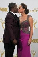 LOS ANGELES - SEP 20 - Tracy Morgan, Megan Wollover at the Primetime Emmy Awards Press Room at the Microsoft Theater on September 20, 2015 in Los Angeles, CA photo