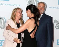 LOS ANGELES - MAR 18   Laurette McCook, John McCook, Rene Sofer at the  The Bold and The Beautiful  30th Anniversary Party at Clifton s Downtown on March 18, 2017 in Los Angeles, CA photo