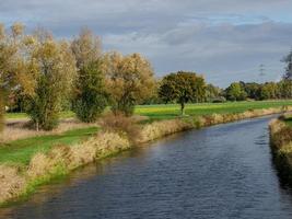 the  city of Schuettorf at the Vechte River in germany photo