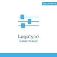 herramienta de edición de diseño plantilla de logotipo sólido azul lugar para el eslogan vector