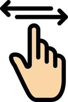 Finger Gestures Hand Left Right  Flat Color Icon Vector icon banner Template