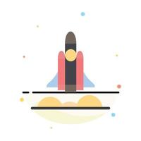 Unicorn Startup Business Rocket Startup Abstract Flat Color Icon Template vector