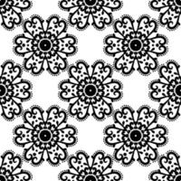 Floral seamless pattern for home decor. Black and White. Decorative texture. Mehndi patterns. For fabric, wallpaper, venetian pattern,textile, packaging. vector