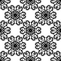 Floral seamless pattern for home decor. Black and White. Decorative texture. Mehndi patterns. For fabric, wallpaper, venetian pattern,textile, packaging. vector