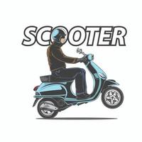 acción de jinete de scooter vector