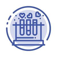 Tube Lab Love Heart Wedding Blue Dotted Line Line Icon vector