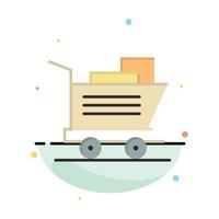 Cart Shopping Basket Abstract Flat Color Icon Template vector