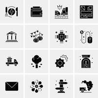 16 iconos de negocios universales vector ilustración de icono creativo para usar en proyectos relacionados con la web y dispositivos móviles