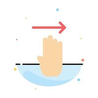 Finger Four Gesture Right Abstract Flat Color Icon Template vector