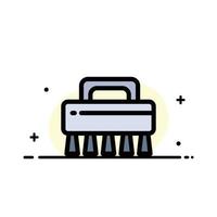 Brush Cleaning Set  Business Flat Line Filled Icon Vector Banner Template