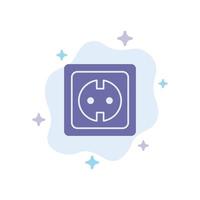 Electrical Energy Plug Power Supply Socket Blue Icon on Abstract Cloud Background vector