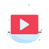 plantilla de icono de color plano abstracto de reproductor de video de youtube paly vector