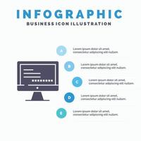 Computer Monitor Text Education Infographics Presentation Template 5 Steps Presentation vector