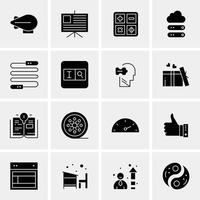 16 iconos universales de negocios vector ilustración de icono creativo para usar en proyectos relacionados con la web y dispositivos móviles