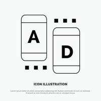 Ad Marketing Online Tablet Line Icon Vector